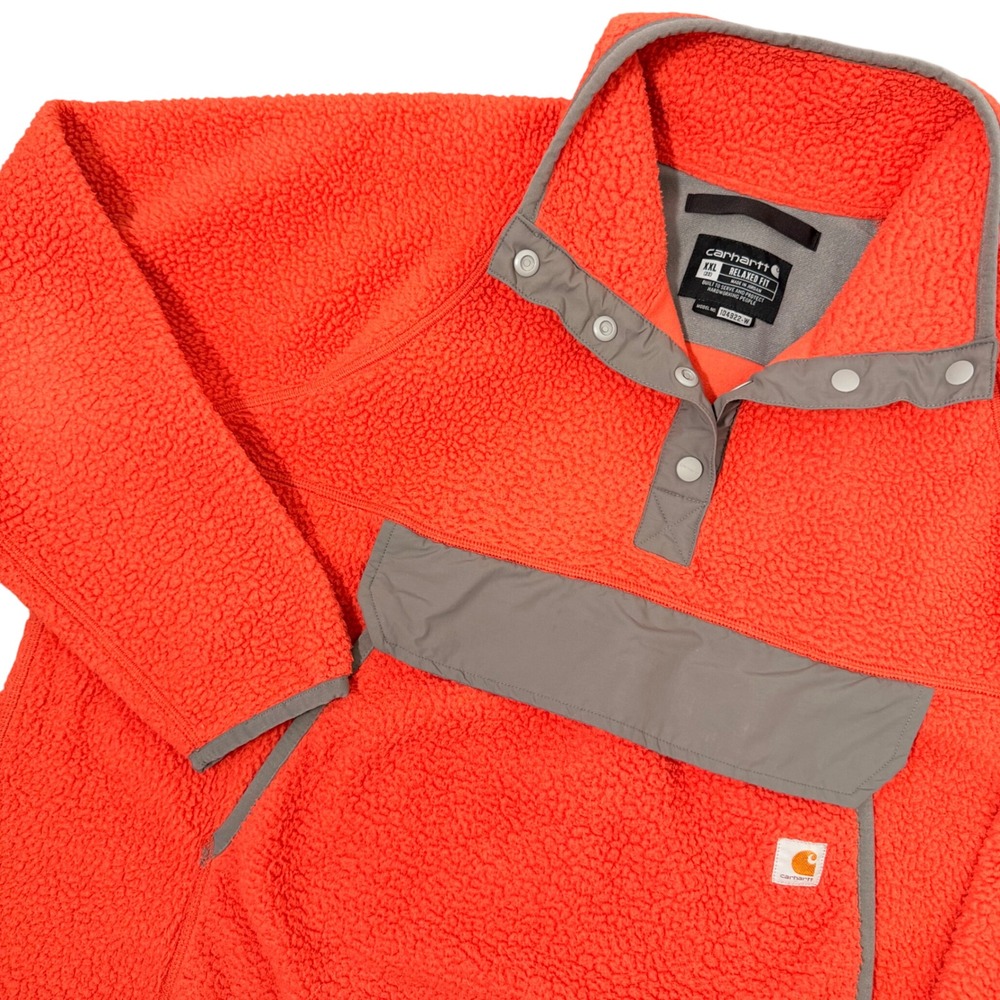 Carhartt Womens Loose Fit Sherpa Fleece Pullover Jacket Plus Size 2XL Warm Cozy